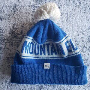 100% Merino Wool Mountain Equipment Coop Blue White Beanie Touque Hat